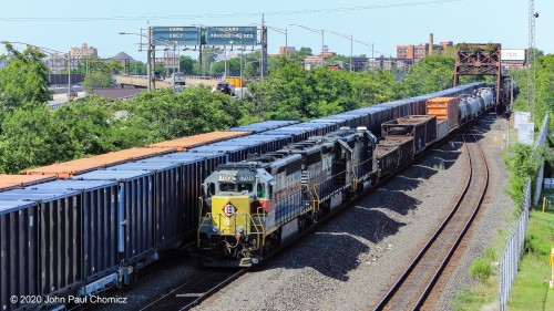 For the second week in a row, the Erie Lackawanna Unit leads the Oak Island local that services all yards along the Chemical Coast. Old habits die hard as I refer to this as the Chemical Coast, as it has now been redubbed the, "Garden State Secondary", in an effort to put a positive spin on what really is a string of chemical plants/oil refineries which line the Jersey Coast, from Newark all the way down to Perth Amboy.