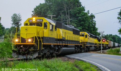 A little further up the road, Binghamton-bound SU-99 is seen crossing over Route #: 51, as it nears the connection to the Southern Tier, at Campbell Hall, NY.