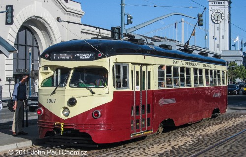 Another streetcar, on the F-Line, is this ex-Philadelphia Suburban Transit car.