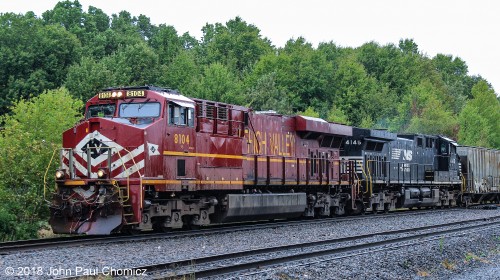 The Lehigh Valley Unit leads an empty crude oil train through Port Reading, NJ. It is about to depart the Chemical Coast Secondary and enter the Port Reading Secondary at the beginning of its journey west.