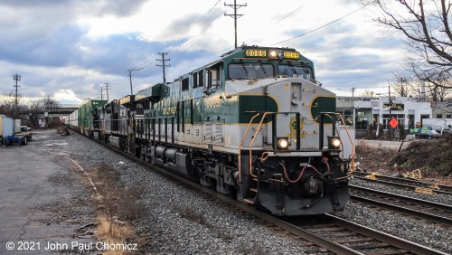 The Southern Unit leads intermodal train #: 20K east on the Lehigh Line towards Croxton Yard in Jersey City, NJ.