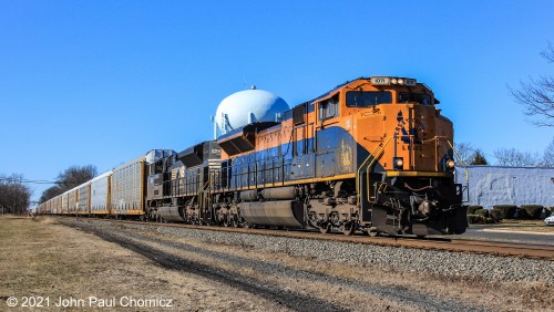 On a beautifully cold morning, the Central Railroad of New Jersey Unit leads NS train #: 18N through Manville, NJ.