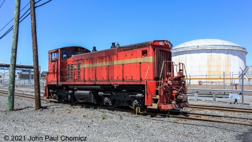 The East Jersey Railroad and Terminal Co. #: 321B is tied on the siding at Chem South, for the weekend.