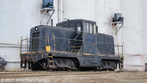 This unmarked centercab provides the switching services at the Centerra Grain Silos in Mansfield, OH.