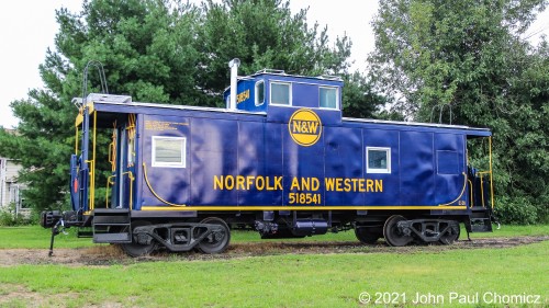 This Norfolk & Western caboose is on display across the street from the Bucyrus Station Museum, in Bucyrus, OH.