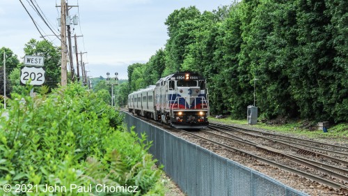 This photo was from a few years back when this Port Jervis Bound train preceded the UP Office Car Special train up through Suffern, NY. The UP OCS appeared shortly after this train made the station stop at Suffern.