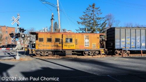 Chessie System Caboose #: 904059 is on the rear of this year's Toys for Tots Train as it makes the first stop at Warwick, NY.