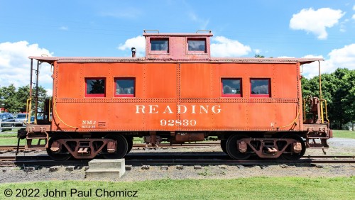 The Reading Caboose #: 92830 is on display at the Wanamaker, Kempton, & Southern Railroad Station in Kempton, PA. Photo taken in 2016.