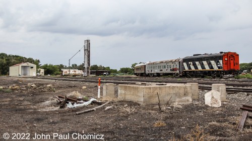 Another view of some rolling stock that was left abandoned in Alamosa, CO. It looks like an ex-CN B unit present, as well.