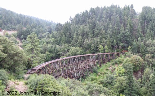 The Mexican Canyon Railroad Trestle is the only surviving remnant of the El Paso and Northeastern Railroad mainline that extended from Alamogordo, NM to Cloudcroft, NM.