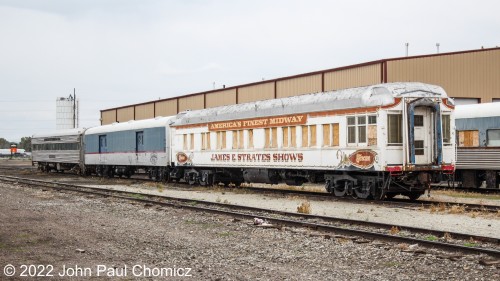 These stray cars of the Strates Circus Train are also part of the inventory of the now defunct San Luis & Rio Grande Scenic and are stranded in Alamosa, CO.