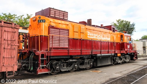 Although the Durango & Silverton Railroad is known for its steam engines, it does have a diesel engine that also pulls an excursion train. This train departs Durango at 8:15 am and makes all the stops for the hikers along the route to Silverton. Here, it sits at the station waiting for its departure time.