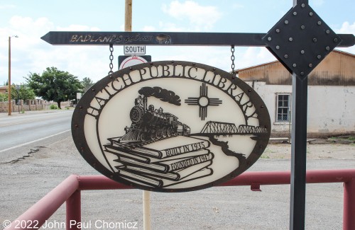 The sign for the Hatch Public Library in Hatch, NM gives you a hint as to how this building started its life. Though I couldn't find much information on the building, according to the sign it was built in 1935 for the Atchison, Topeka, and Santa Fe Railroad. Along the way, it was converted into the library when passenger service ended sometime after World War 2. I think it was relocated from its original location and now stands down the street from the railroad tracks.