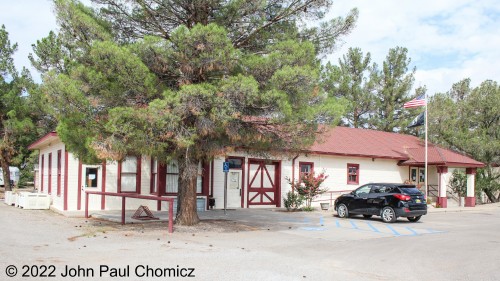 The Public Library in Hatch, NM was built in 1935 for the Atchison, Topeka, and Santa Fe Railroad. After passenger service ended, it was relocated and converted into a library.