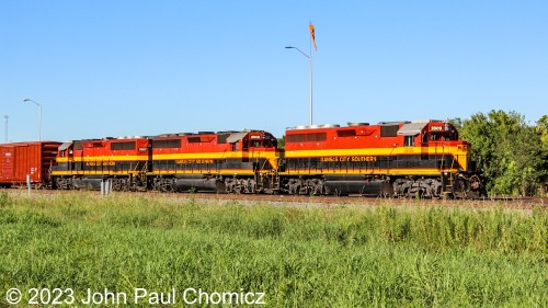 A close-up of this trio of untouched KCS GP40-3's as they sit at the southern end of the yard in Heavener, OK. This was the last KCS action of the day and Heavener was the last stop prior to heading back to Oklahoma City.