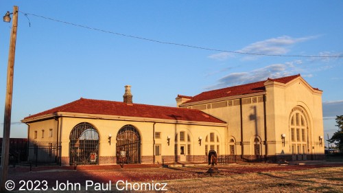 The Chickasha (pronounced: Chik-a-SHAY) Rock Island Depot was built in 1908 by the Chicago, Rock Island, & Pacific Railroad. The railroad folded in 1980 but the depot now serves as a community events center. A railroad themed park surrounds the railroad complex and has an interesting piece of artwork nearby. The Chickasha Leg Lamp which is a huge replica of the Leg Lamp from, "A Christmas Story", fame.