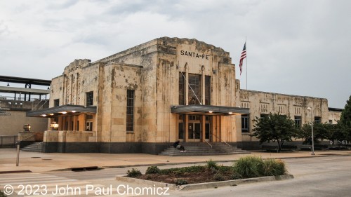 The Santa Fe Depot in Oklahoma City, OK is the third Santa Fe Station to serve the city. It was built in 1934 to serve the AT&SF passenger trains, "Texas Chief", and "Kansas Cityan". Service was discontinued by Amtrak in 1979, however, the depot was purchased and renovated by a private developer in 1998 and Amtrak re-established service to the station with the, "Heartland Flyer", in 1999.