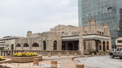 The trackside side of the Tulsa Union Depot as seen from the, "Center of the Universe", in downtown Tulsa, OK.