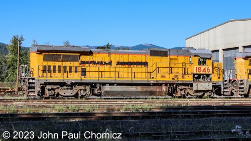 The Ex-Union Pacific #: 1846 started life as the St. Louis Southwestern (Cotton Belt) Railway #: 8046.