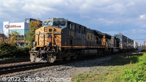 I'm on the wrong side of the sun as this southbound CSX doublestack train passes the station in Ridgefield Park, NJ on an unseasonably hot late October afternoon.