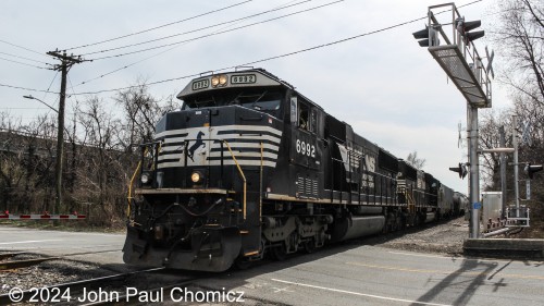 It was nice to catch a short NS manifest train on what is usually an all CSX show. I believe this is the Croxton to Allentown K76 on its return trip to Croxton. It's crossing Chapel Avenue in Jersey City, NJ.