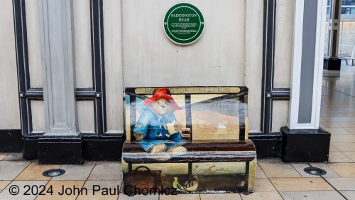 More recently, a movie was made about Paddington and, though I never watched the movie, I believe this bench is a prop left over to mark the filming location of the movie. There is also a plaque that states that the bear first arrived at this station in 1958.