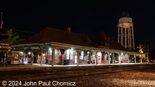 After a day of CSX railfanning in Harper's Ferry, I wound up in Norfolk Southern territory. This is the Manassas Station in Manassas, VA. It was built in 1914 by the Southern Railway. It is currently served by the Amtrak Cardinal, Crescent, Northeast Regional, and Virginia Railway Express commuter trains. Here, the evening Washington D.C. bound NE Regional train has just departed and the crowds have all dispersed from the platform.