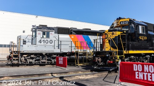 The NJT #: 4100 has the distinction of being the oldest surviving unit of the Central Railroad of New Jersey. It was one of the last units built specifically for the CNJ in 1968. The NJT #: 4210 is also one of the oldest units as it was built for the Penn Central Railroad in 1968, as well.