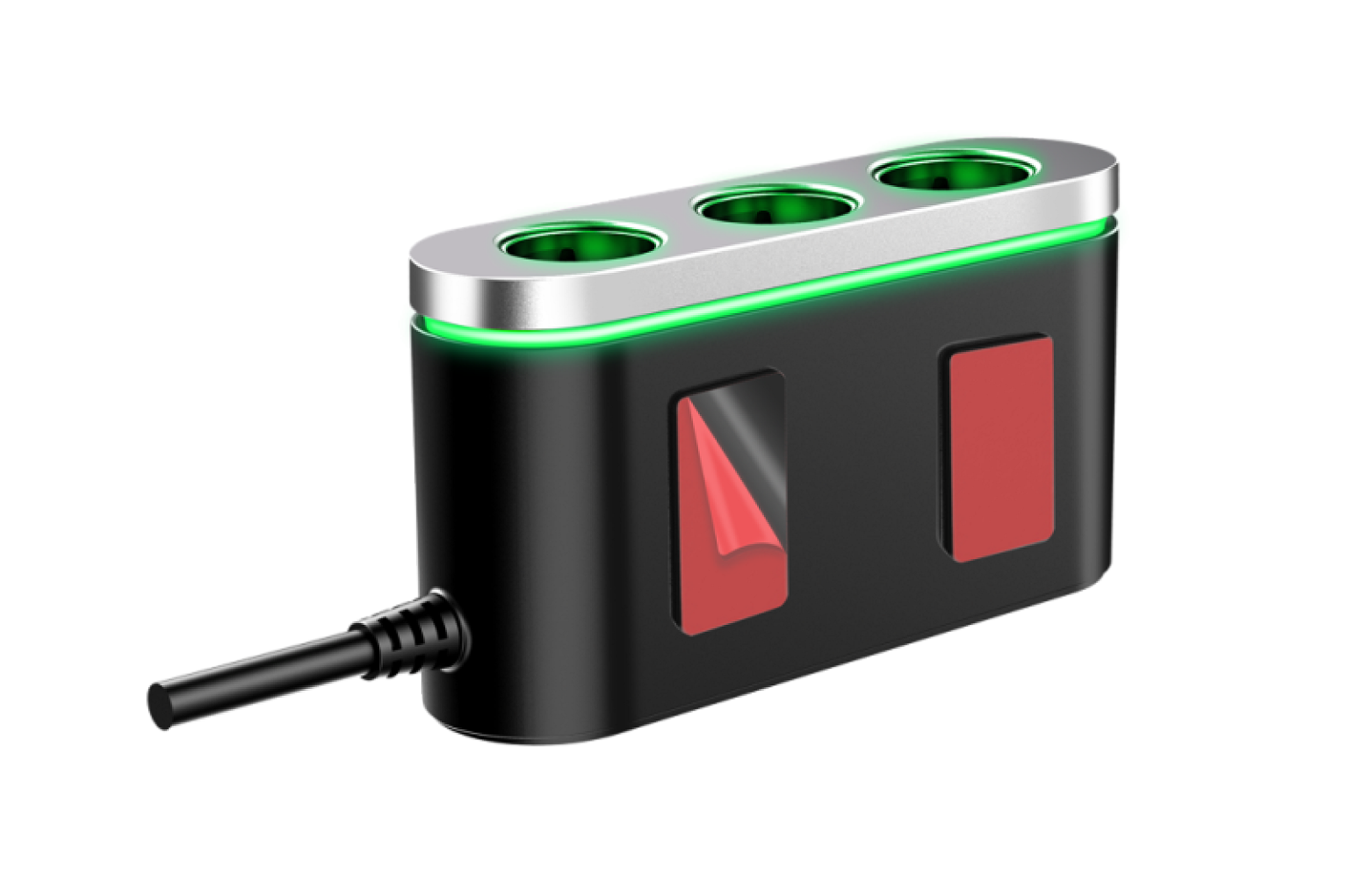 120W In-Car Charger with 3x Cigarette Lighter Sockets view 3