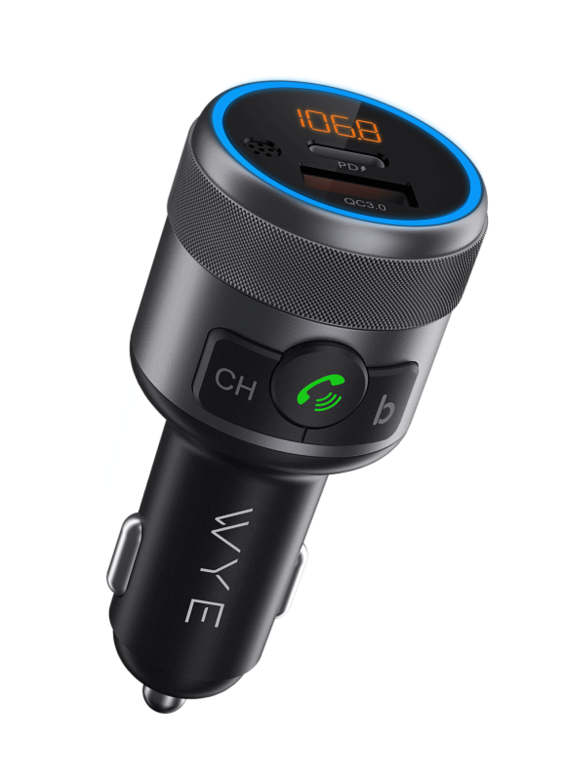 In-Car Charger & FM Transmitter with Voice Assistant view 1