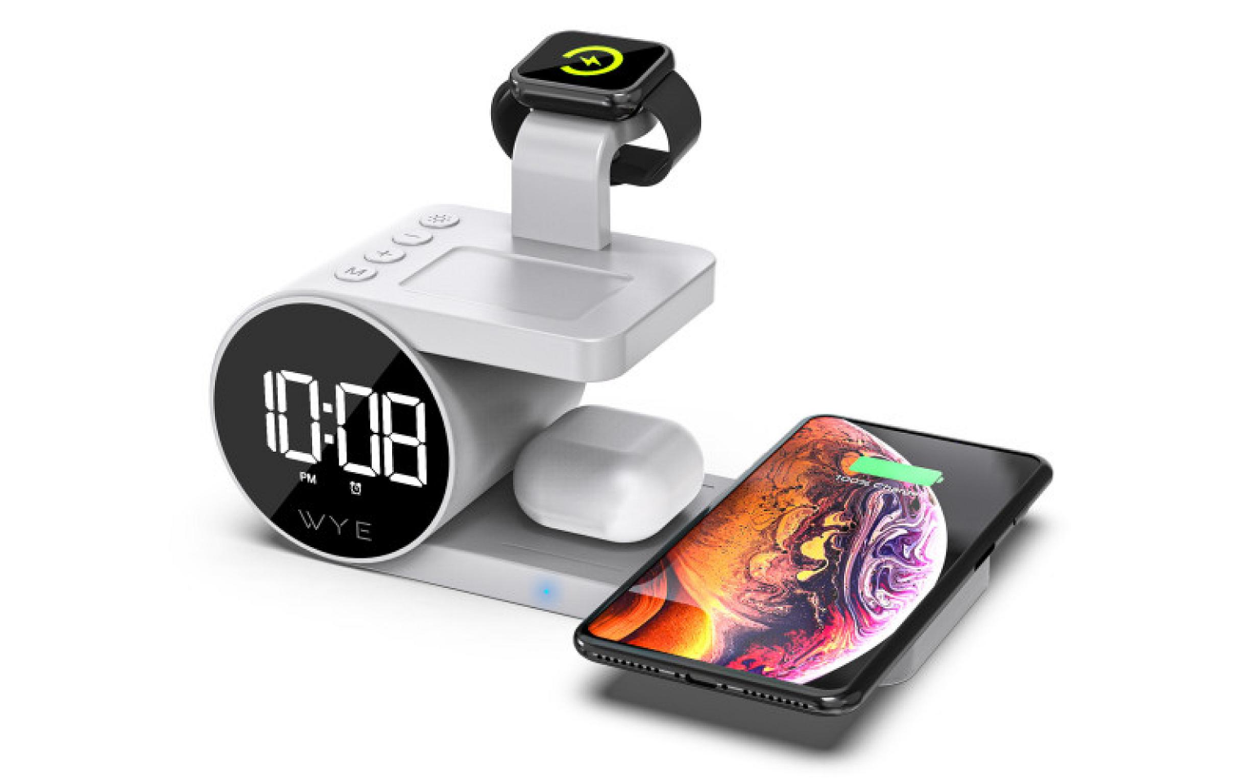 5-IN-1 Wireless Charging Dock with Clock view 2