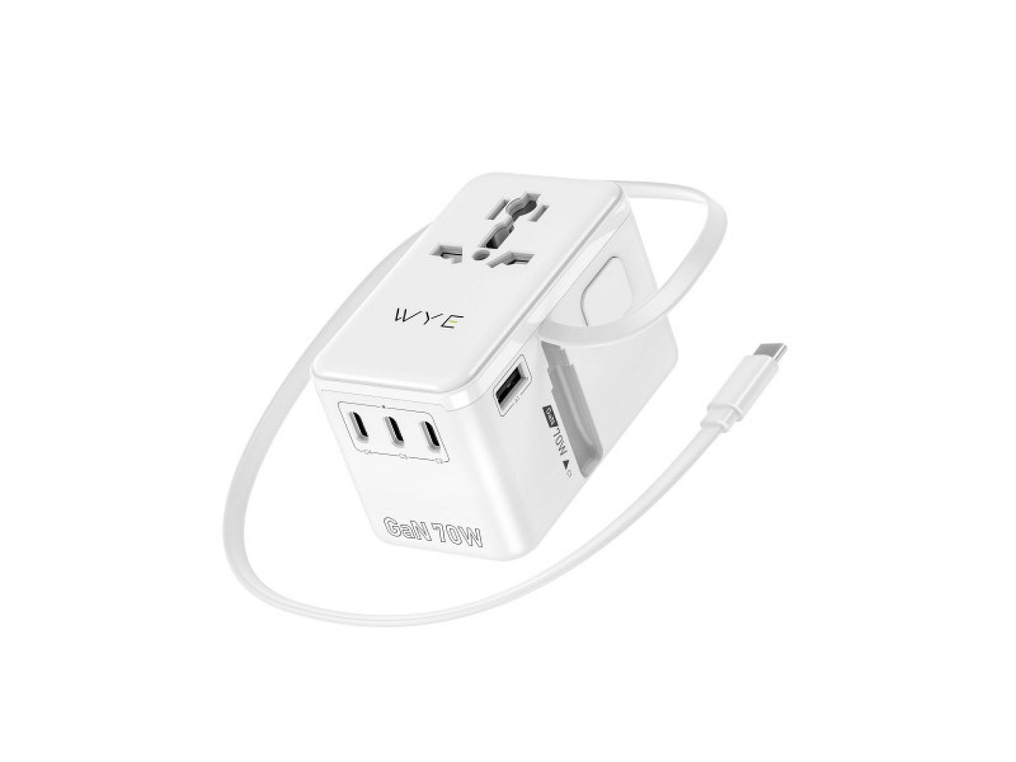 TA15 70W AnyPort Universal Travel Adapter
with Retractable Cable view 1