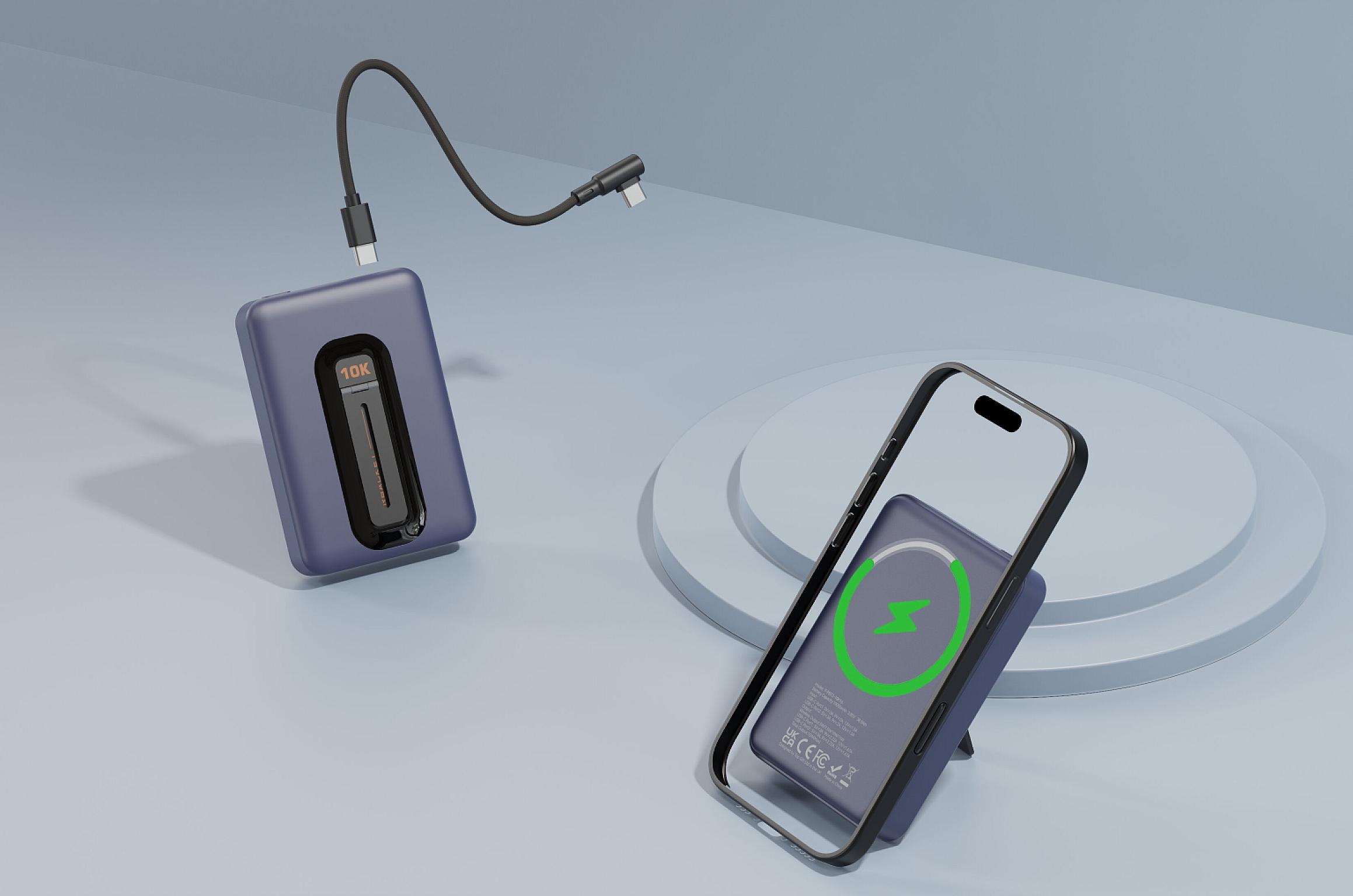 10K Magnetic Power Bank PB72 With Detachable Cable view 3