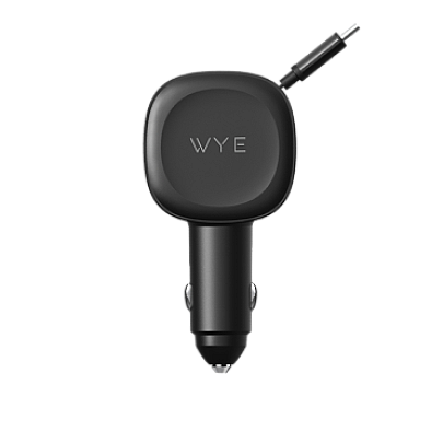WYE 3-IN-1 Fast Charging In-Car Charger with Built-in Retractable Cable&A,C ports  